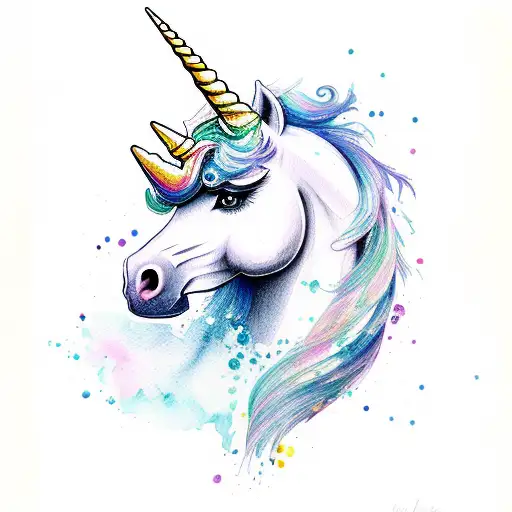 Unicorn Colorfull Watercolor