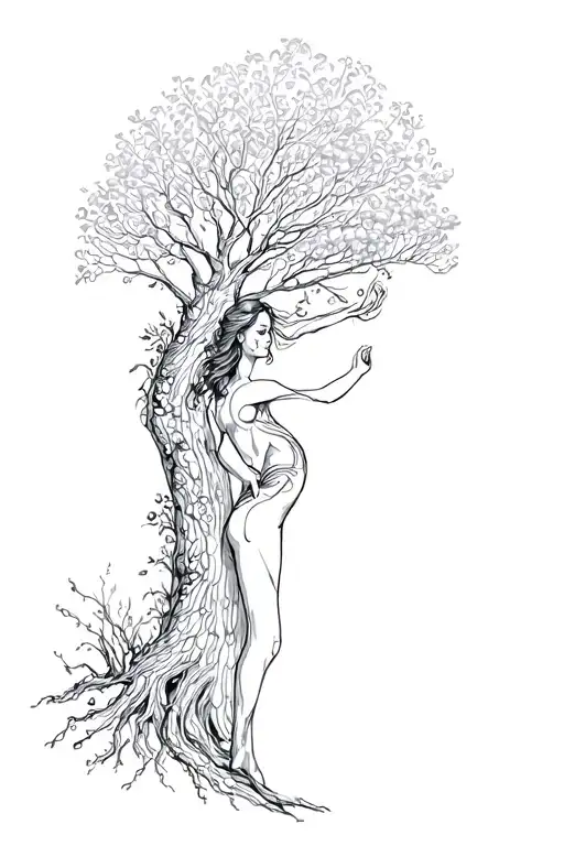 Woman Growing Into A Tree