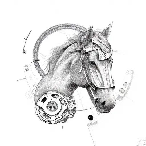 A Horse Made Up Of Interconnected Mechanical Gears And Pistons