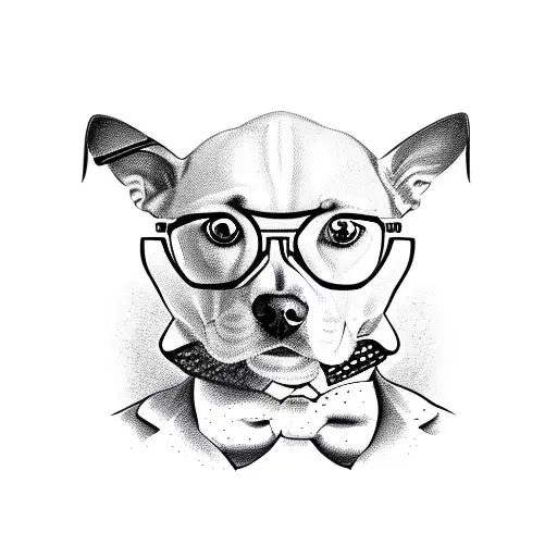 A Dog Wearing Glasses And A Bowtie