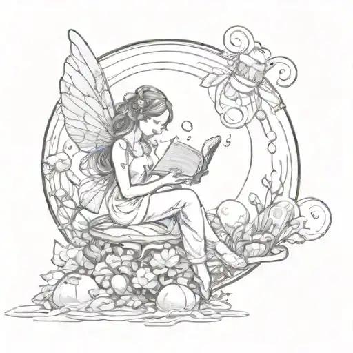 Fairy In A Bubble Reading A Book Open