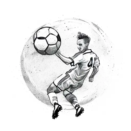 A Silhouette Of A Soccer Player Kicking A Ball Into A Galaxy