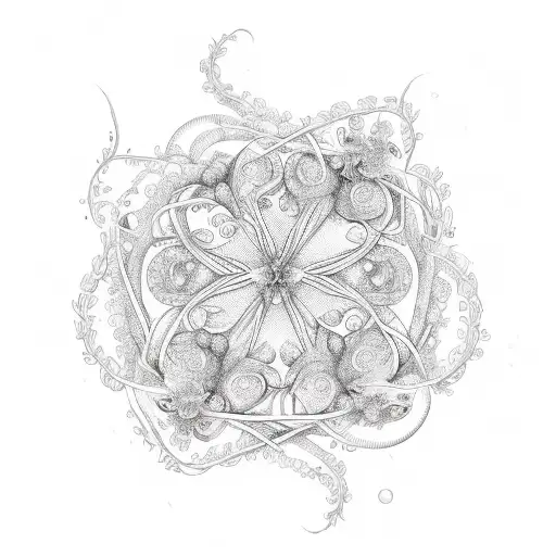 An Intricate Sketch Of Your Children's Names Intertwined With Delicate Floral Elements