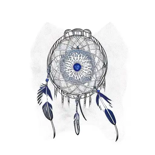 Horseshoe Dreamcatcher With Feathers And Bluebonnet