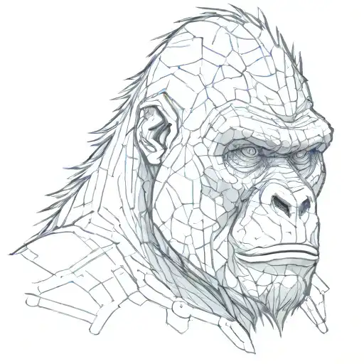 Cyberpunk Gorilla Head