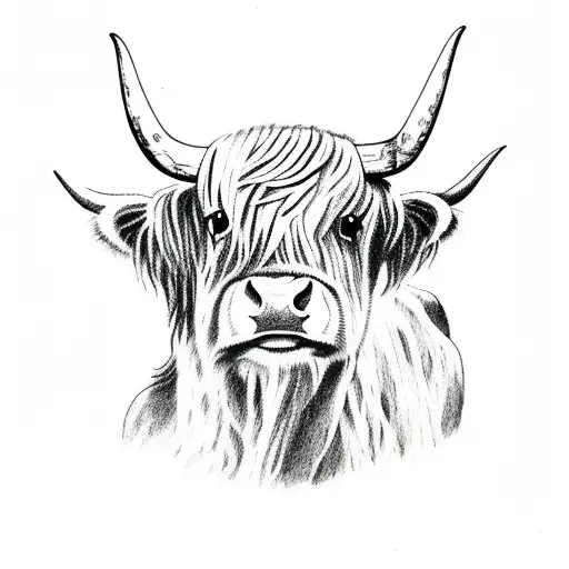 Highland Cow With A Rainbow Behind It