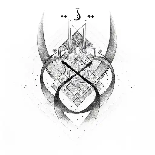 Abstract Representation Of Spiritual Journey With Krish Initials