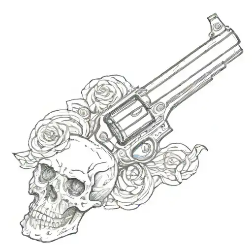 Gun With Skull
