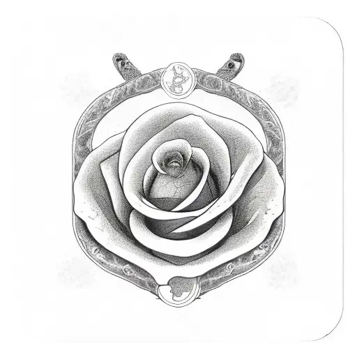 4 Aces Cards With A Snake And Roses