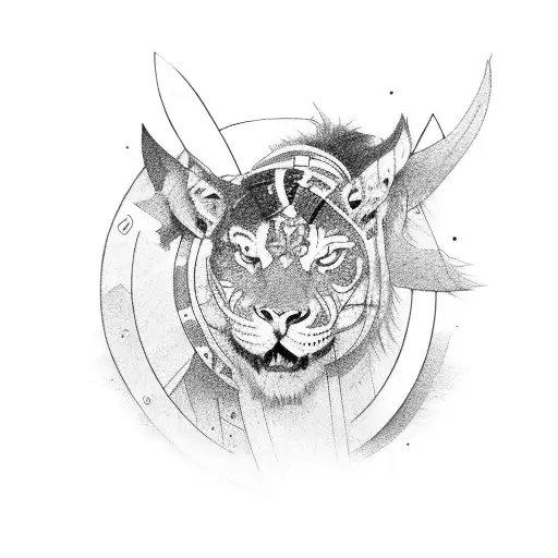 Black And White Light Line Work Western Theme