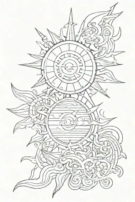 Sun Minimalism Sketch