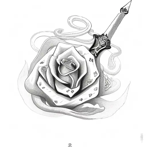 Ace Of Spades With A Snake And Roses