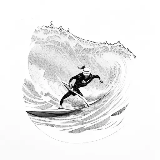 Mini Sjull Surfing A Wave