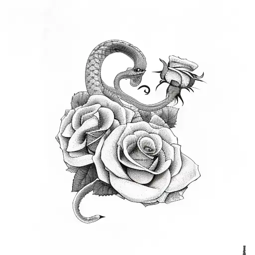 4 Aces With A Snake And Roses