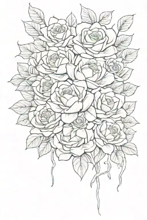 A Stack Of Money With Roses And Lotus Flowers Intertwined Around It