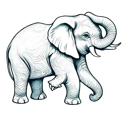 Fineline Elephant Playing