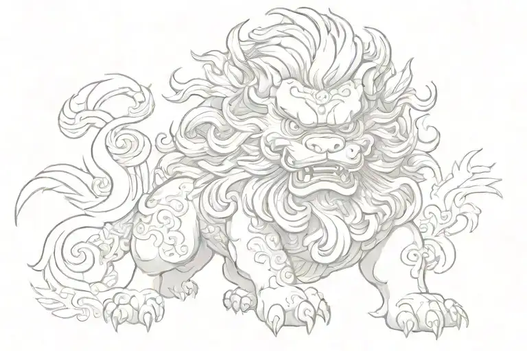 High Held High Chinese Foo Dog