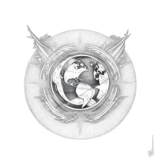 Virgo And Dragon With Alchemy Earth Symbol