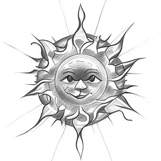 A Sketch Style Tattoo Of A Sun With The Quote 'Do Something Great' Incorporated In The Rays