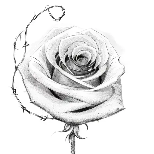 Barbed Wire With A Rose On The End