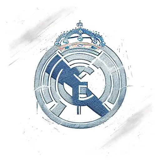 An Abstract Representation Of The Real Madrid Logo Combined With Elements Of Soccer