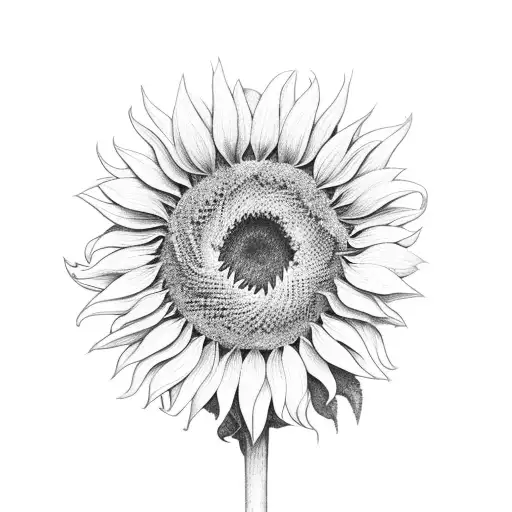 Sunflower With Knife