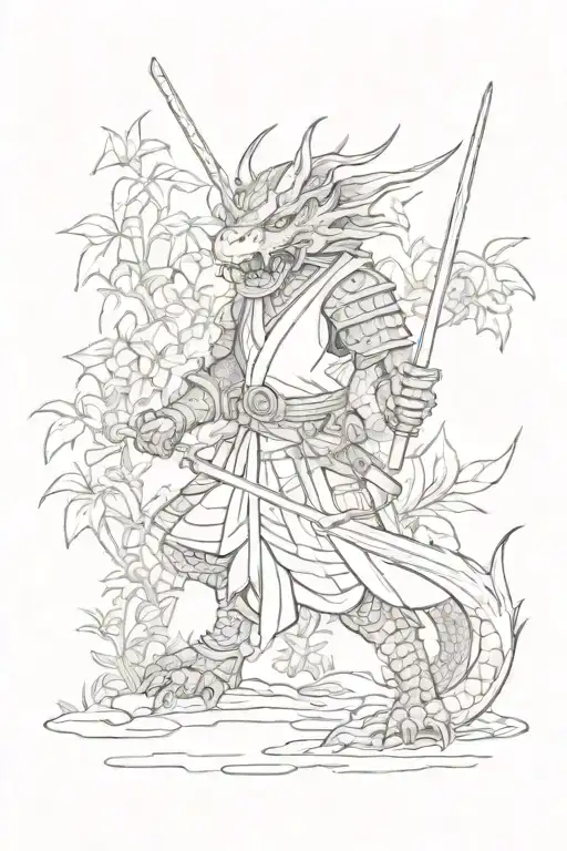 A Dragon Samurai In A Garden Than A Gardener