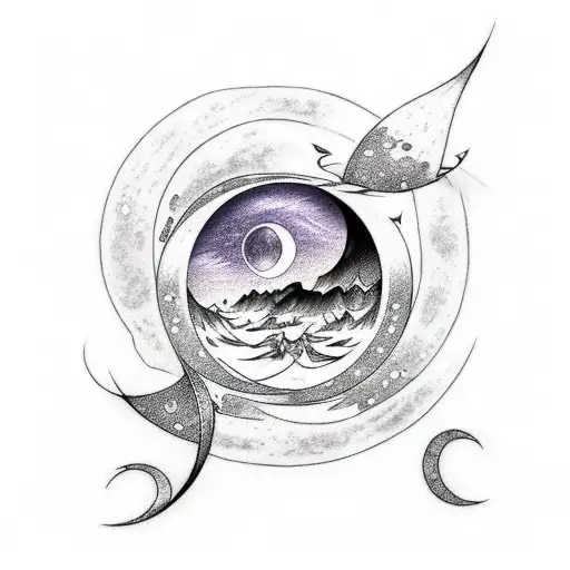 Create A Unique Tattoo That Includes A Crescent Moon In The Background Kokushibo From Demon Slayer