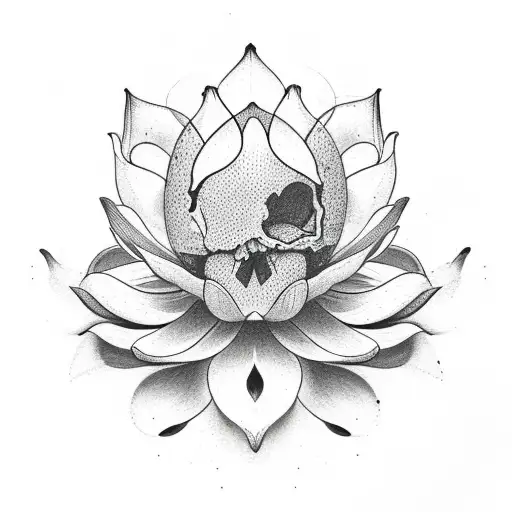 Lotus Flower And Skull