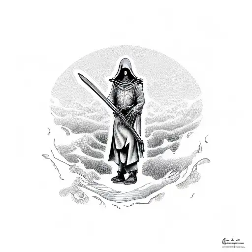 Grim Reaper With Portland Sign In Background