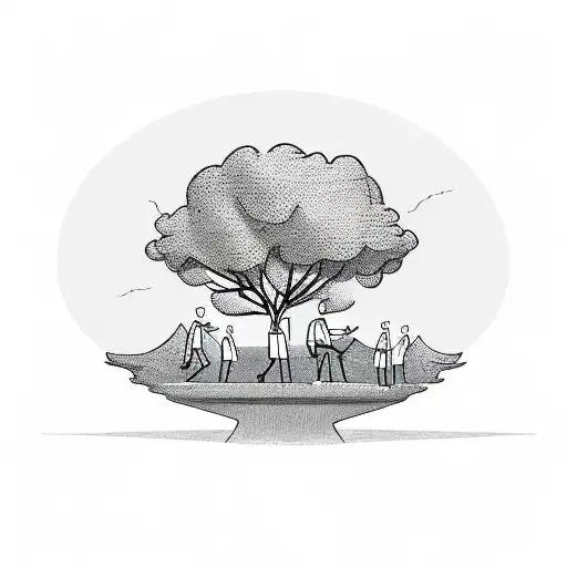 Businessman With Tree Sprouting Out Of Him