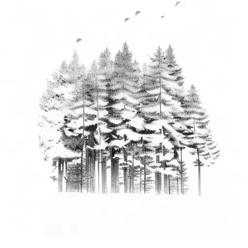 A Serene Forest Scene With A Hidden Message Of Stoicism Subtly Incorporated Into The Trees