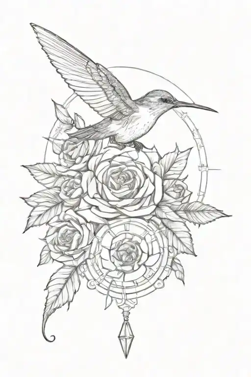 Rose Hummingbird Compass
