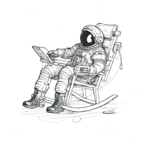 Astronaut Sitting In A Rocking Chair