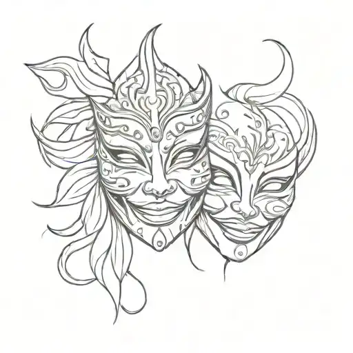 Happy And Mad Mask Theatre Mask Female