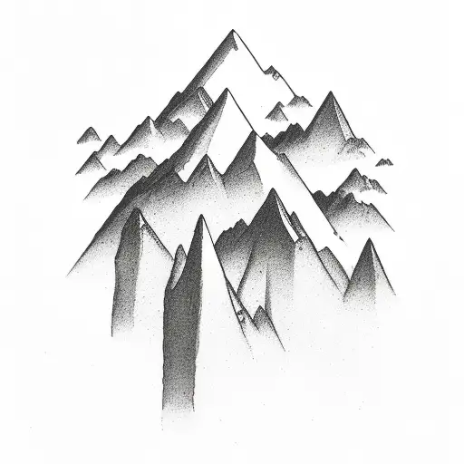 Mountains With Hand Reaching From Clouds Casting A Shadow On Water