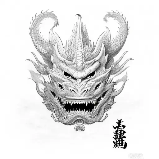 Hannya Mask With A Dragon
