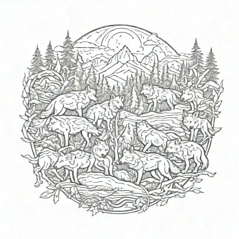 Pack Of Wolves In Smokey Mountains