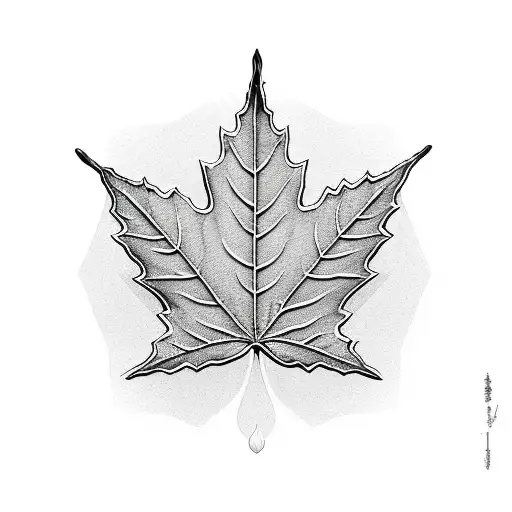 Maple Leaf With Waves