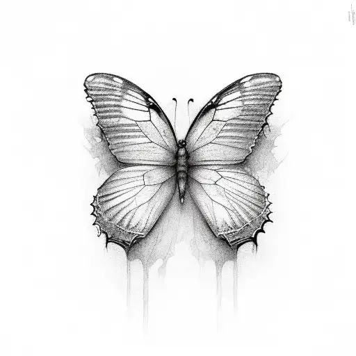 A Butterly One Wing Is Flying By Small Pieces