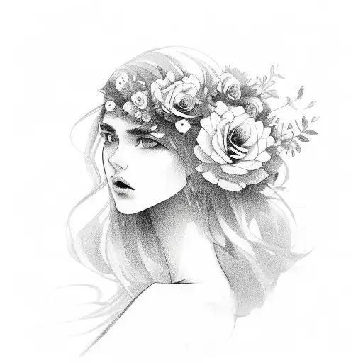 Beautiful Girl With Flowers