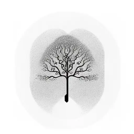 A Minimalist Design Of Intertwined Initials 'F' And 'D' Forming A Tree