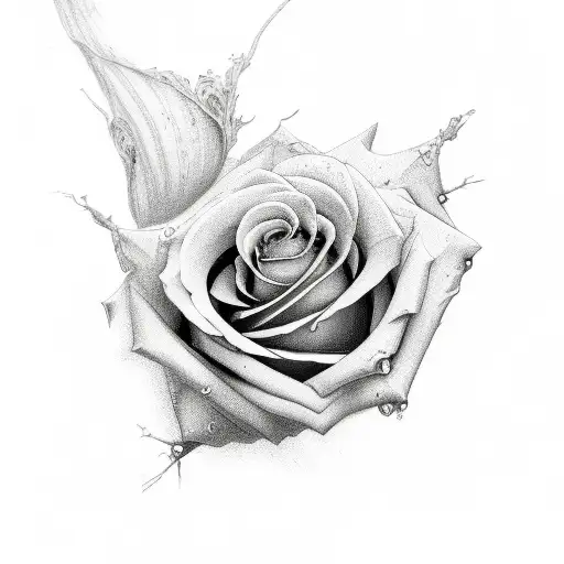 Rose Growing Out Of A Vein