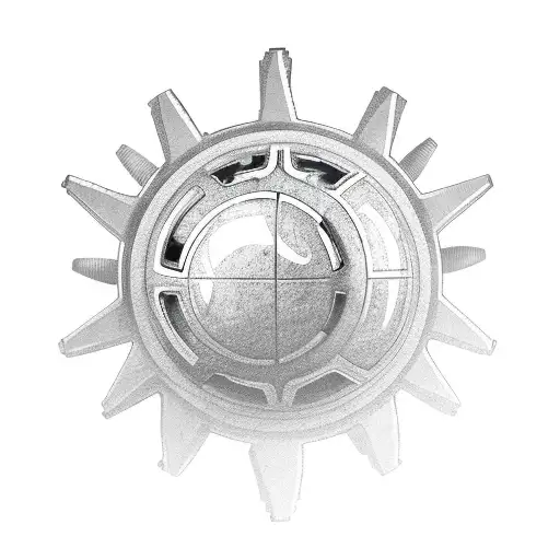 A Car Engine With Gears And Soccer Balls As Pistons