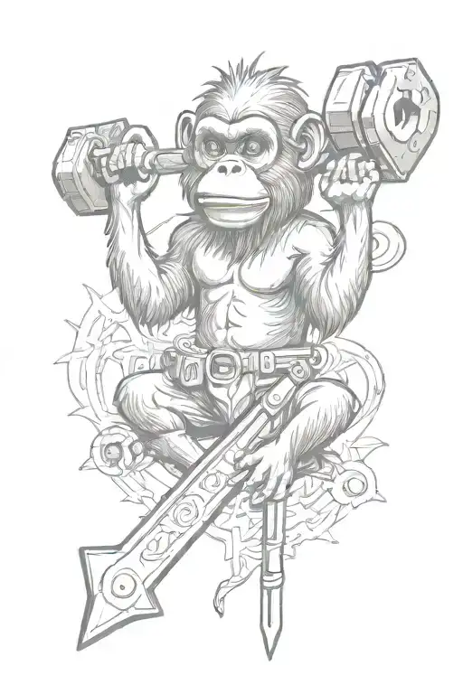 Old Monkey Wrench Wheathered Into The Grown