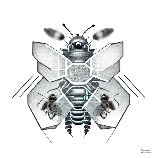 A Cyber-themed Bee With Circuitry Wings