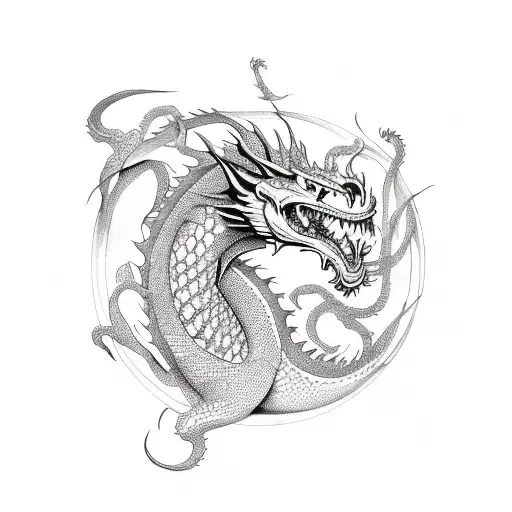 B With A Dragon Around It