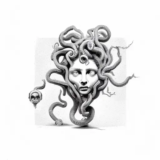 Medusa With Gun And Brain