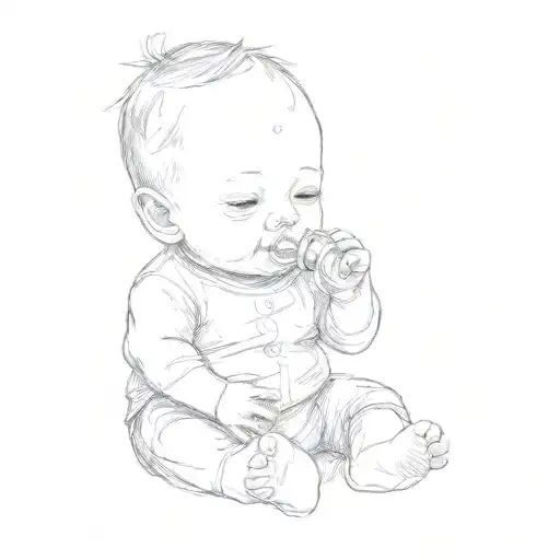 A Baby Playing With A Toy