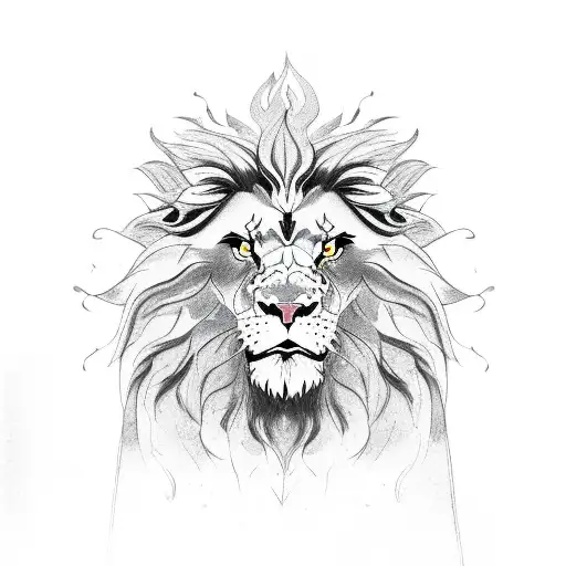 Fiery Lion Breathing Out Flames